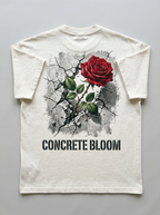 T-Shirt Streetwear "Concrete Bloom" — Off-White Oversize Oversize Streetwear T-Shirt – Rückansicht | StilWerk