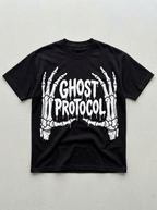 T-Shirt Streetwear "Ghost Protocol" — Schwarz Oversize Oversize Streetwear T-Shirt – Frontansicht | StilWerk