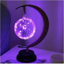LED Tischlampe Mondlicht Glas Dekoleuchte