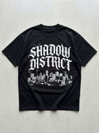T-Shirt Streetwear "Shadow District" — Schwarz Oversize Oversize Streetwear T-Shirt – Frontansicht | StilWerk