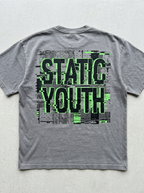 T-Shirt Streetwear "Static Youth" — Washed Grey Oversize Oversize Streetwear T-Shirt – Rückansicht | StilWerk