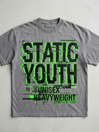 T-Shirt Streetwear "Static Youth" — Washed Grey Oversize Oversize Streetwear T-Shirt – Frontansicht | StilWerk