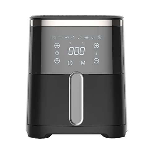 4L elektrische Heißluftfritteuse mit digitaler Steuerung in Schwarz