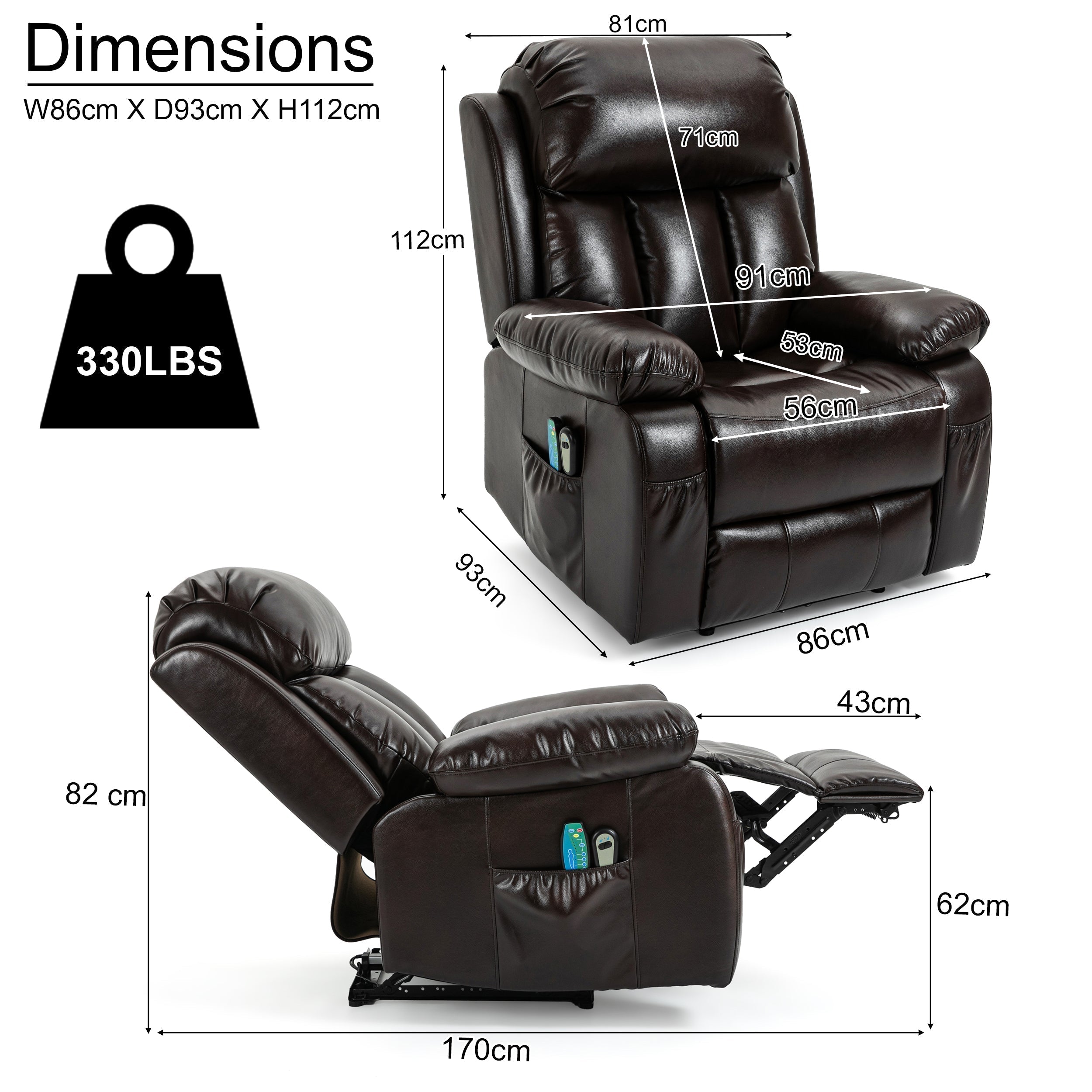Luxuriöser atmungsaktiver Armstuhl mit Wärme und Massage. 7