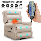 Beige beheizbarer Massagesessel mit Liftfunktion für maximalen Komfort. 3