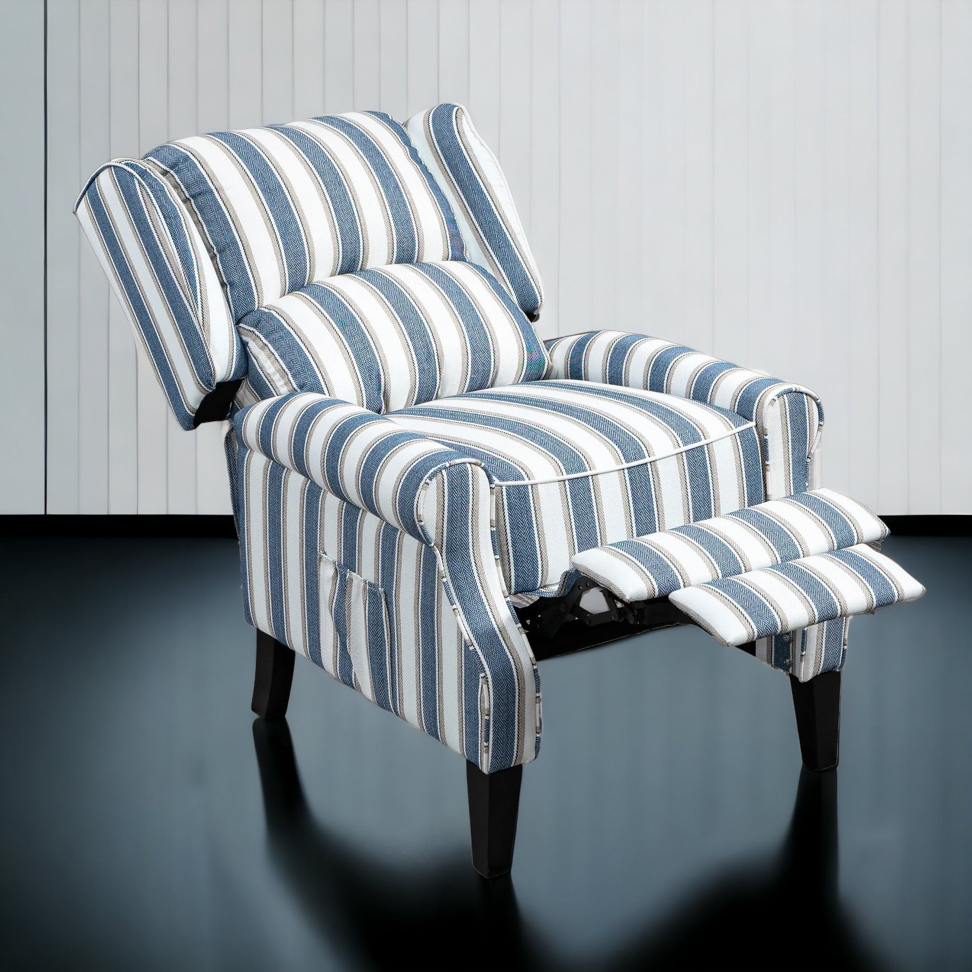 Blauer ergonomischer Recliner Armlehnenstuhl für ultimativen Komfort. 2