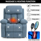 Blauer Heiz- und Massage-Stuhl mit Liftfunktion für ultimativen Komfort. 2