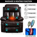 Blisswood Brauner Luftleder Sessel mit Wärme & Massage 3