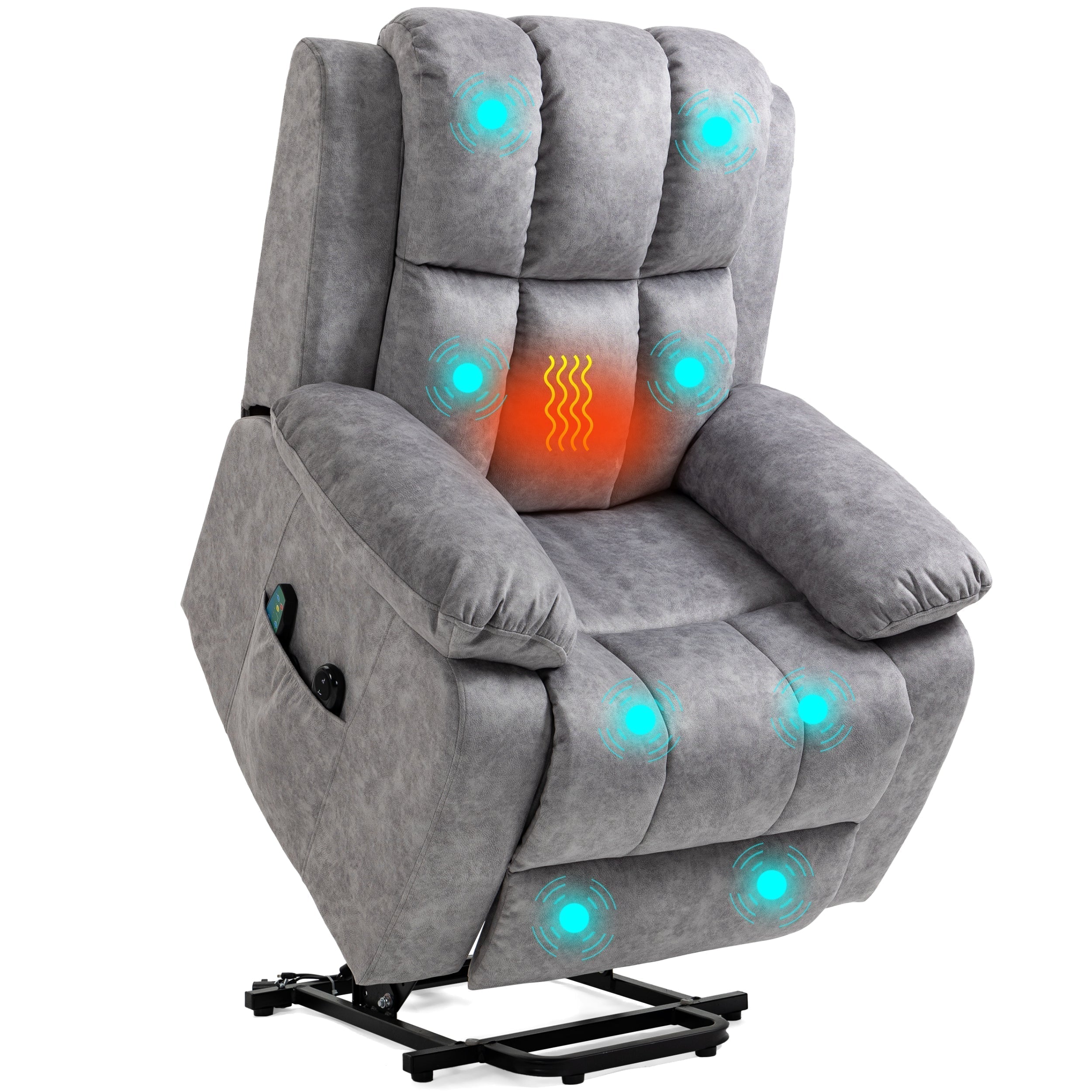 Blisswood Kamel Samt Relaxstuhl mit Massage- und Heizfunktion