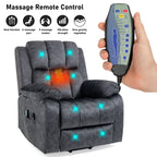 Blisswood Dunkelgrauer Samt Relaxsessel mit Massage und Heizfunktion 4