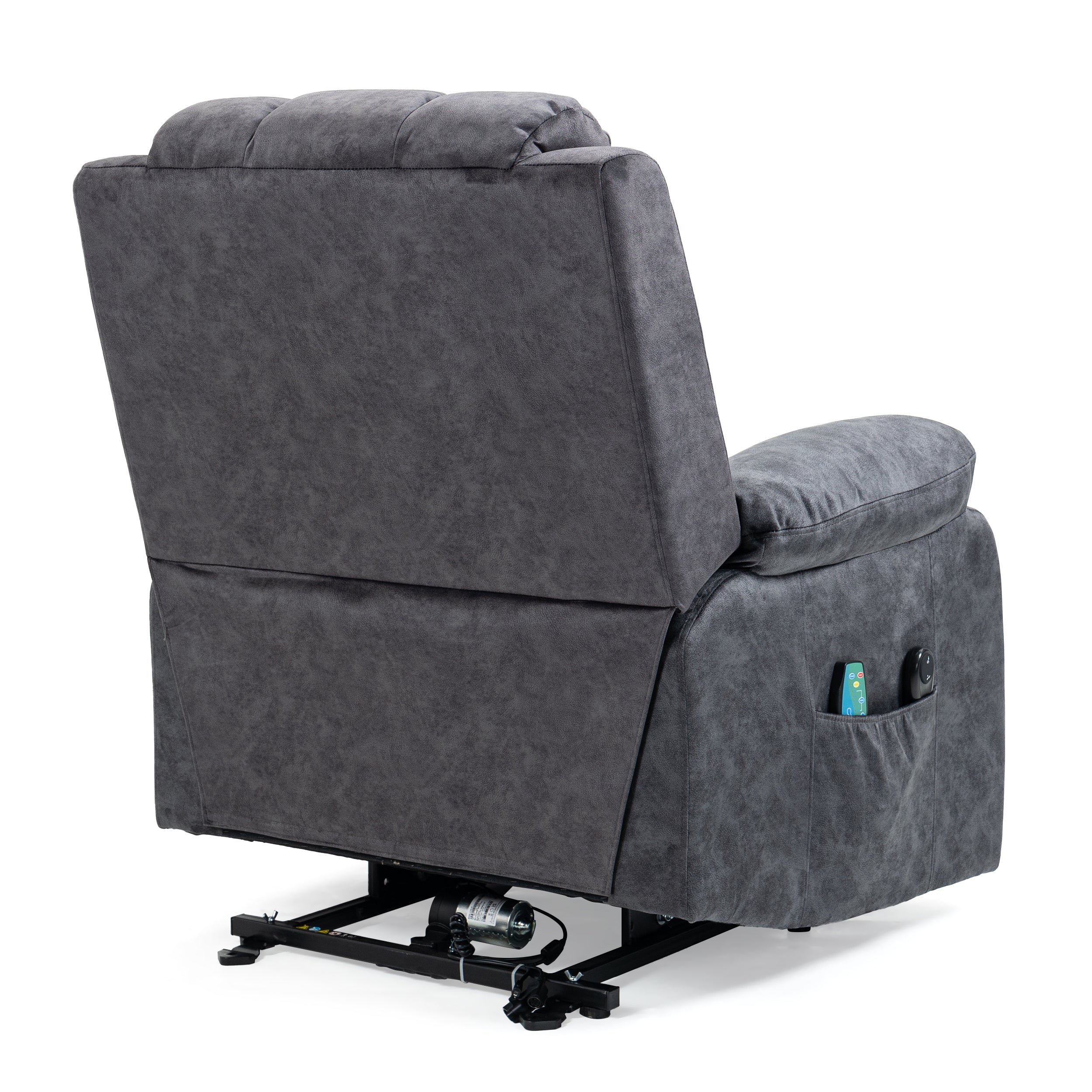 Blisswood Dunkelgrauer Samt Relaxsessel mit Massage und Heizfunktion 8