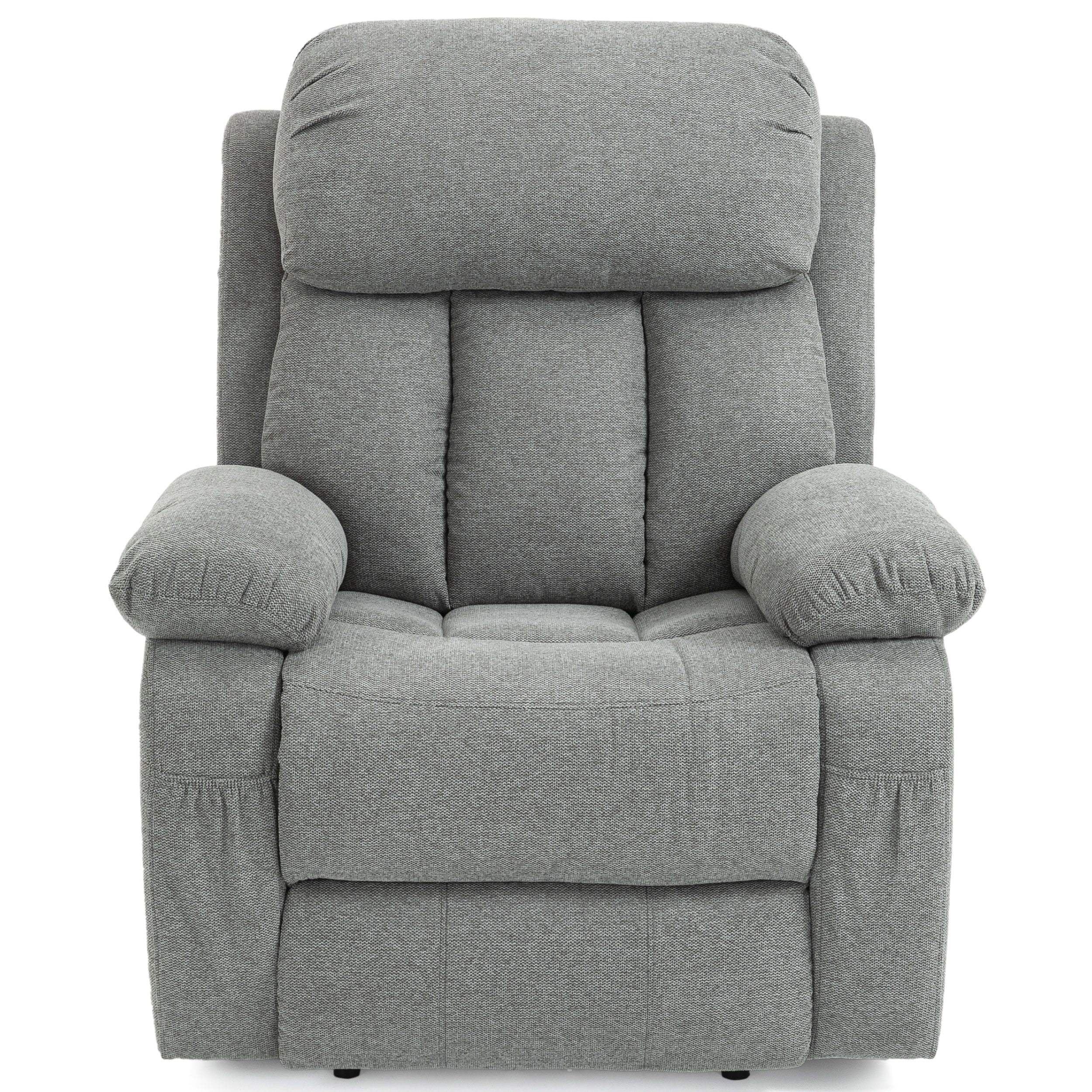 Bequemer grauer Heiz- und Massage-Stoffarmstuhl mit Lift-up 5