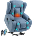 Blisswood Heizmassage Relaxsessel mit Liftfunktion in beruhigendem Blau.