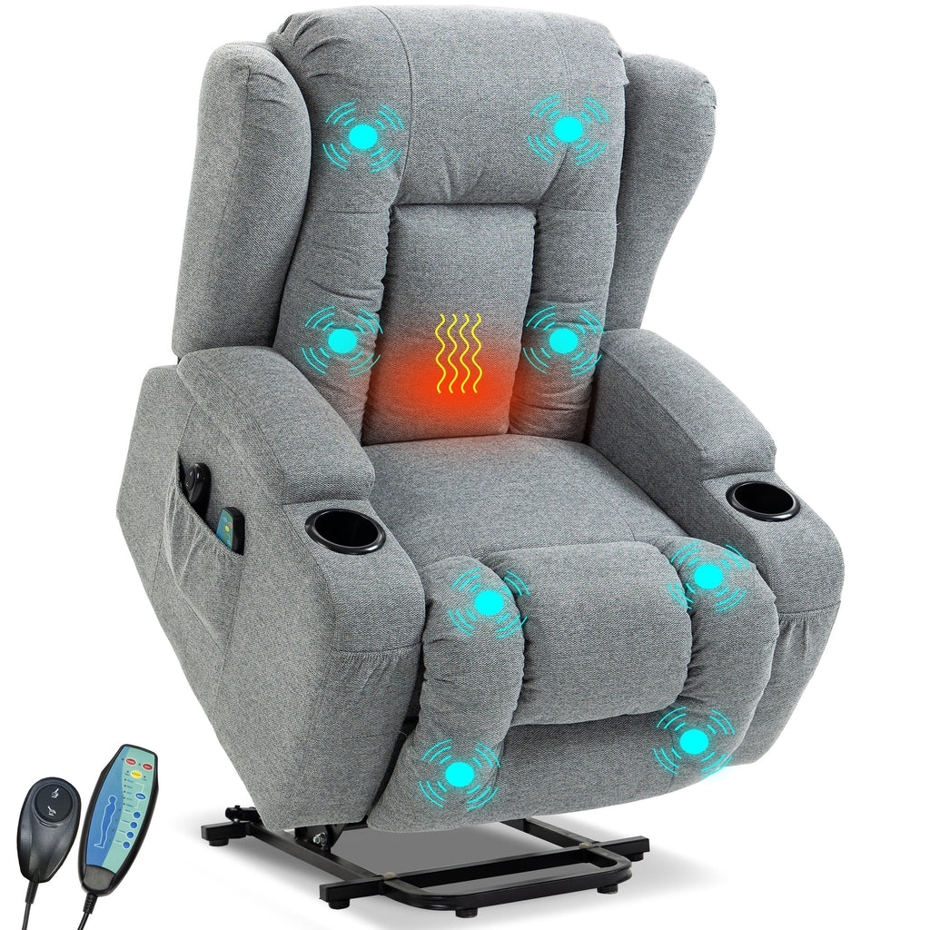 Blisswood Heizmassage Relaxsessel in atmungsaktivem Grau