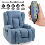 Blisswood Heizmassage Relaxsessel mit Liftfunktion in beruhigendem Blau. 4