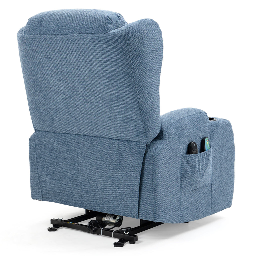Blisswood Heizmassage Relaxsessel mit Liftfunktion in beruhigendem Blau. 7