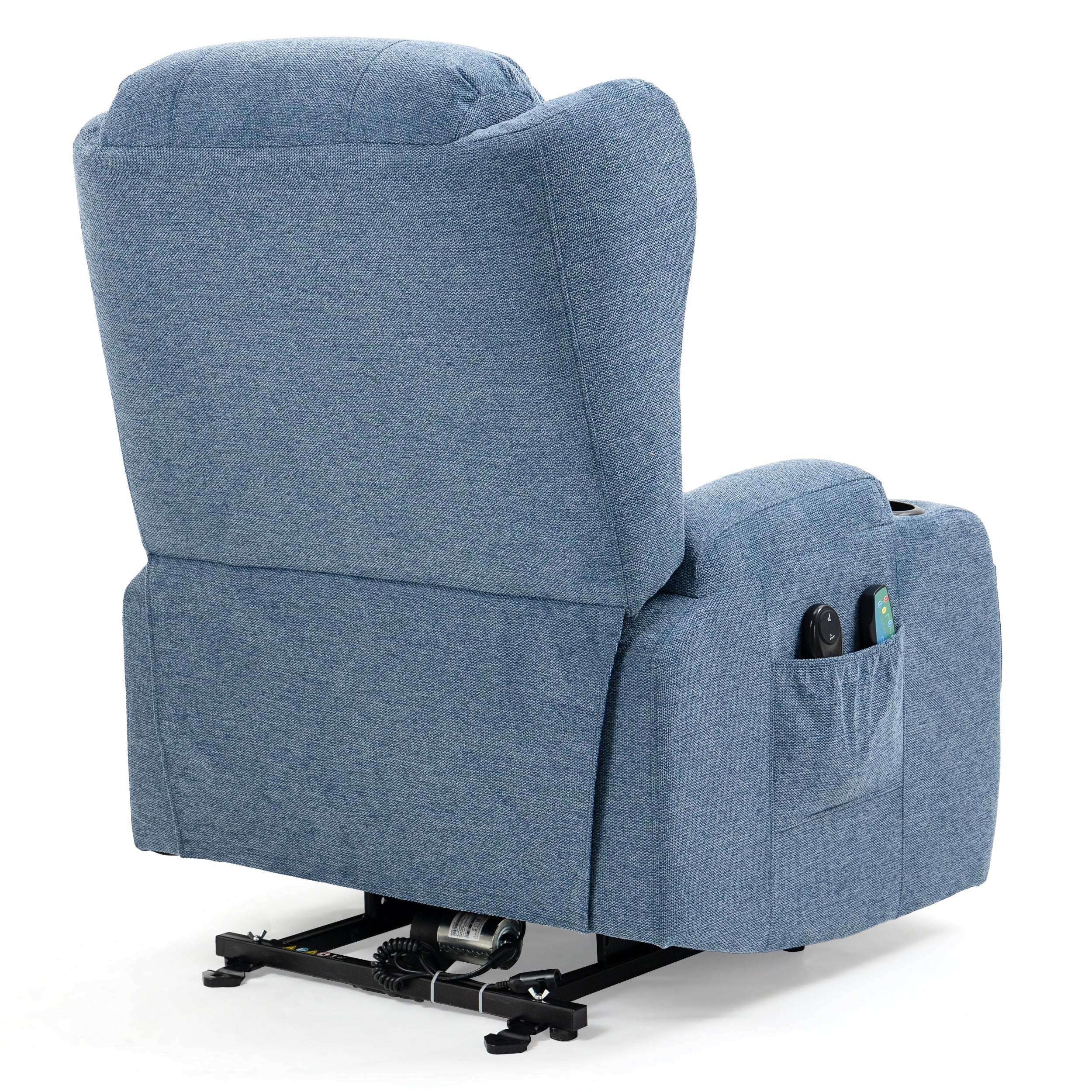 Blisswood Heizmassage Relaxsessel mit Liftfunktion in beruhigendem Blau. 7