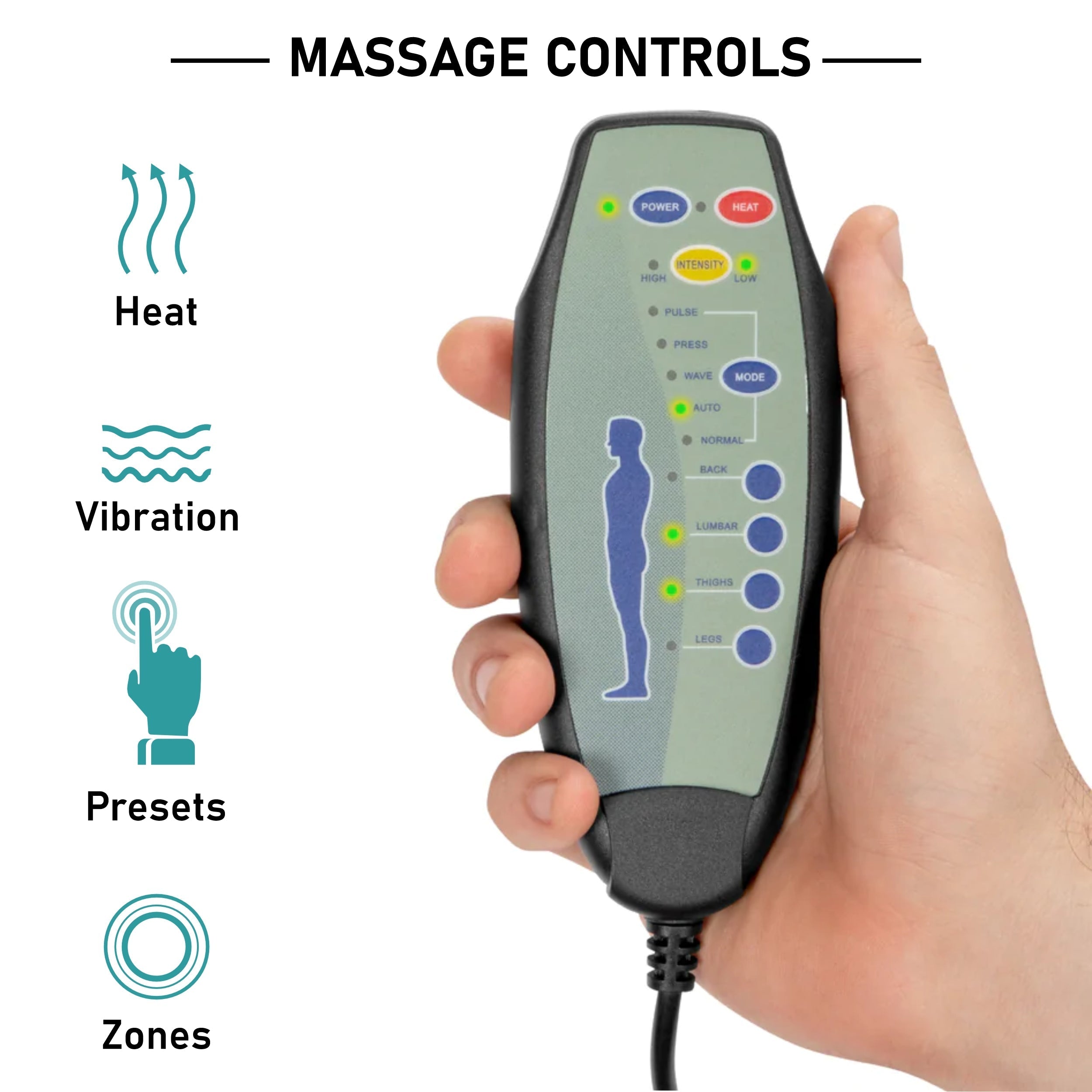 Blisswood Schwarzer Relaxsessel mit Wärme und Massage 4