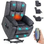 Bequemer schwer gepolsterter Samt Recliner mit Massage- und Heizfunktion 10