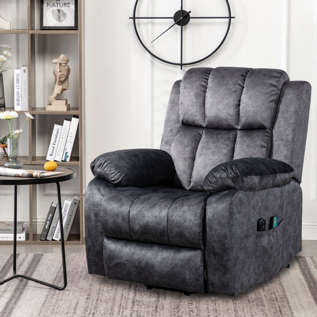 Bequemer schwer gepolsterter Samt Recliner mit Massage- und Heizfunktion 11