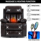 Brauner Heiz- und Massage-Luftleder-Sessel mit Liftfunktion 2