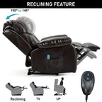 Brauner Heiz- und Massage-Luftleder-Sessel mit Liftfunktion 4