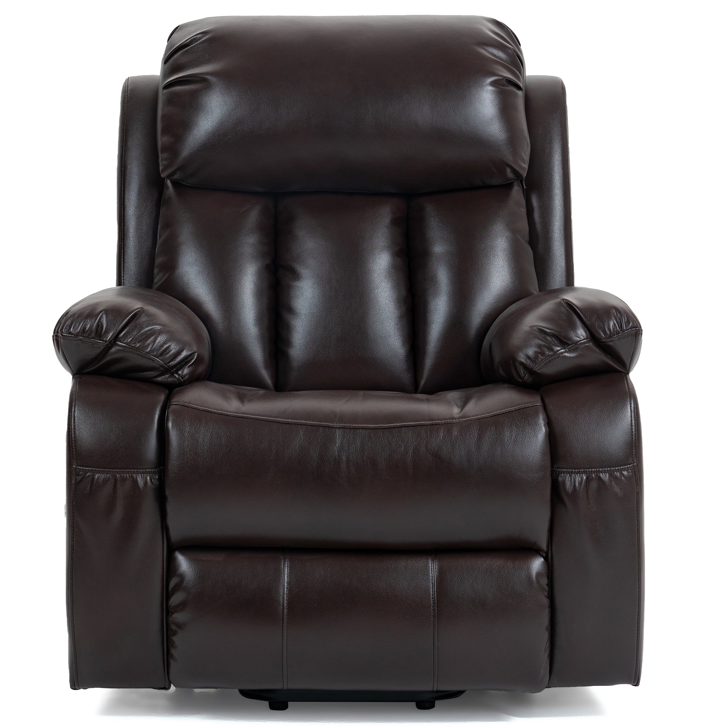 Brauner Heiz- und Massage-Luftleder-Sessel mit Liftfunktion 6