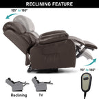 Luxuriöser brauner Relaxsessel mit Wärme- und Massagefunktion. 5
