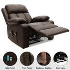 Luxuriöser brauner Relaxsessel mit Wärme- und Massagefunktion. 6