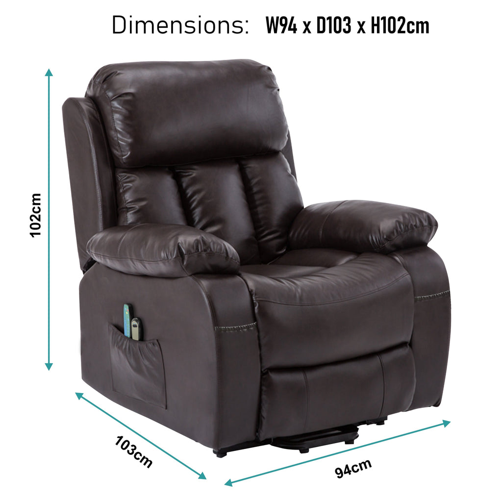 Luxuriöser brauner Relaxsessel mit Wärme- und Massagefunktion. 8