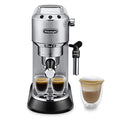 Kompakte De'Longhi Dedica Style EC 685.M Espresso Siebträgermaschine in Silber.