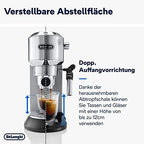Kompakte De'Longhi Dedica Style EC 685.M Espresso Siebträgermaschine in Silber. 11
