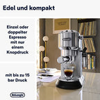 Kompakte De'Longhi Dedica Style EC 685.M Espresso Siebträgermaschine in Silber. 14