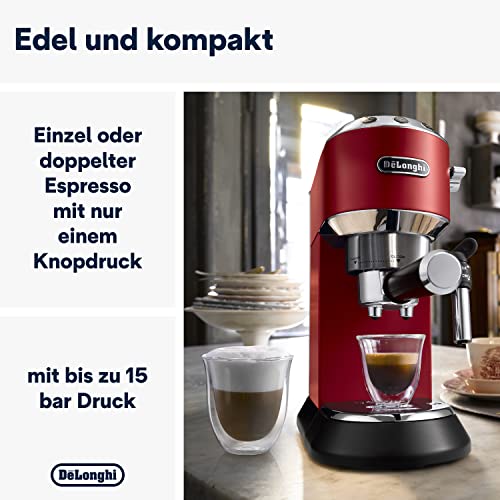 Dedica Style EC 685.R kompakte Espressomaschine in Rot 10