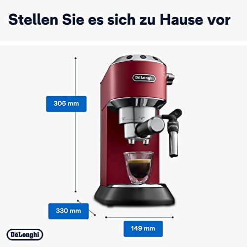 Dedica Style EC 685.R kompakte Espressomaschine in Rot 6