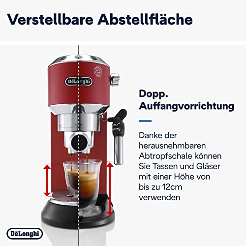 Dedica Style EC 685.R kompakte Espressomaschine in Rot 7