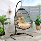 Luxuriöser hängender Eierstuhl aus Rattan für den Garten. 2