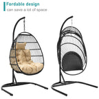 Luxuriöser hängender Eierstuhl aus Rattan für den Garten. 4
