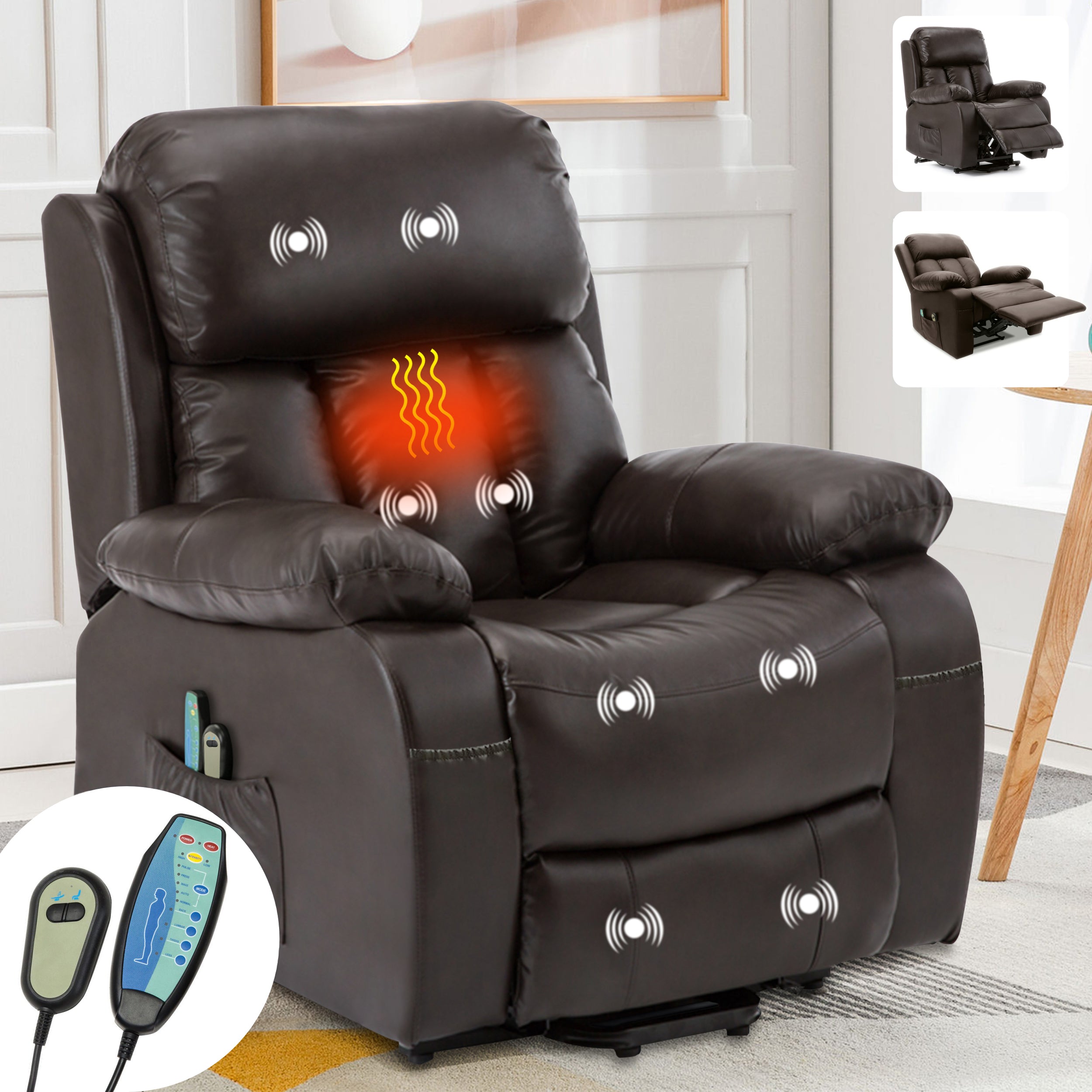 Luxuriöser Relaxsessel mit Wärme und Massage für optimalen Komfort.