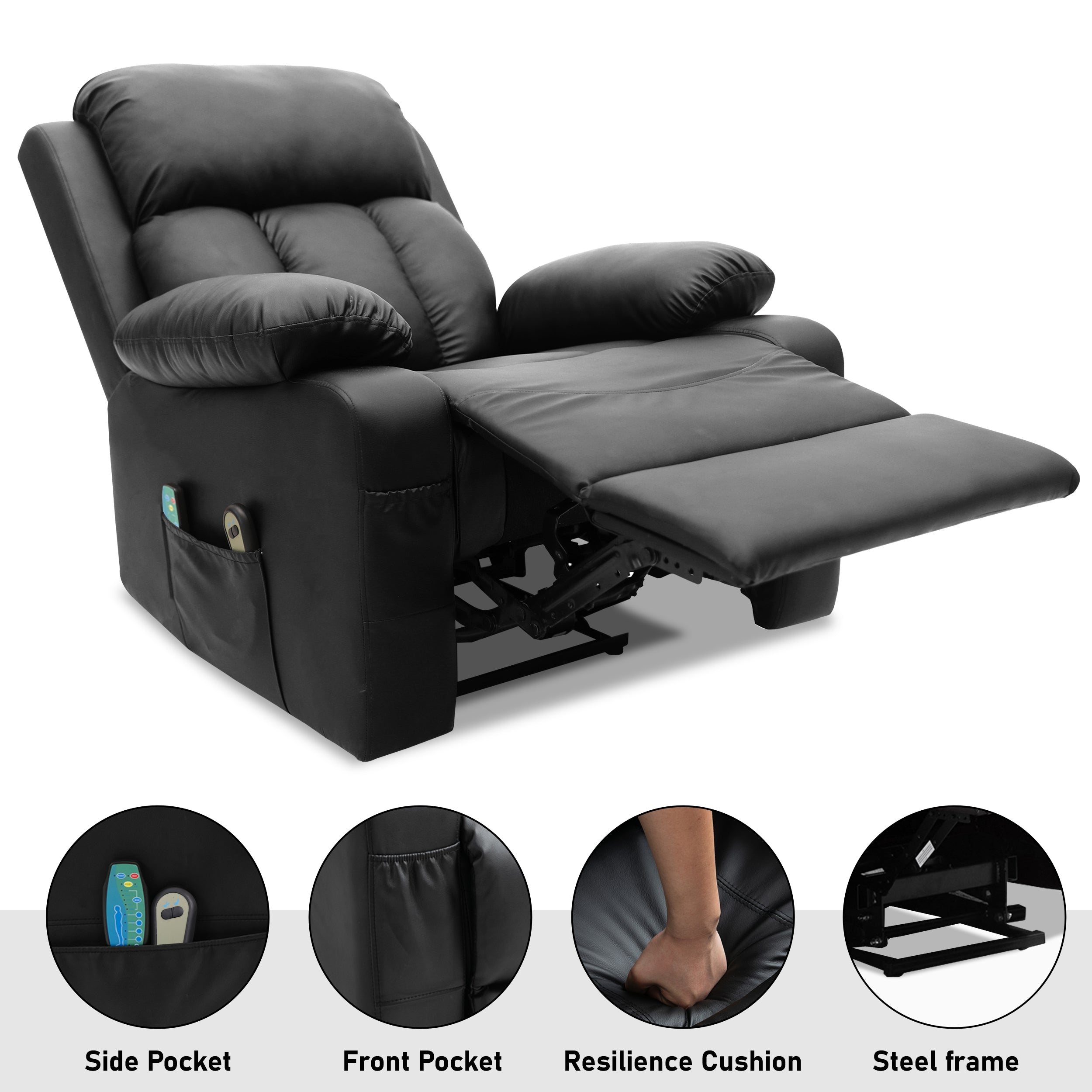 Luxuriöser Relaxsessel mit Wärme und Massage für optimalen Komfort. 6