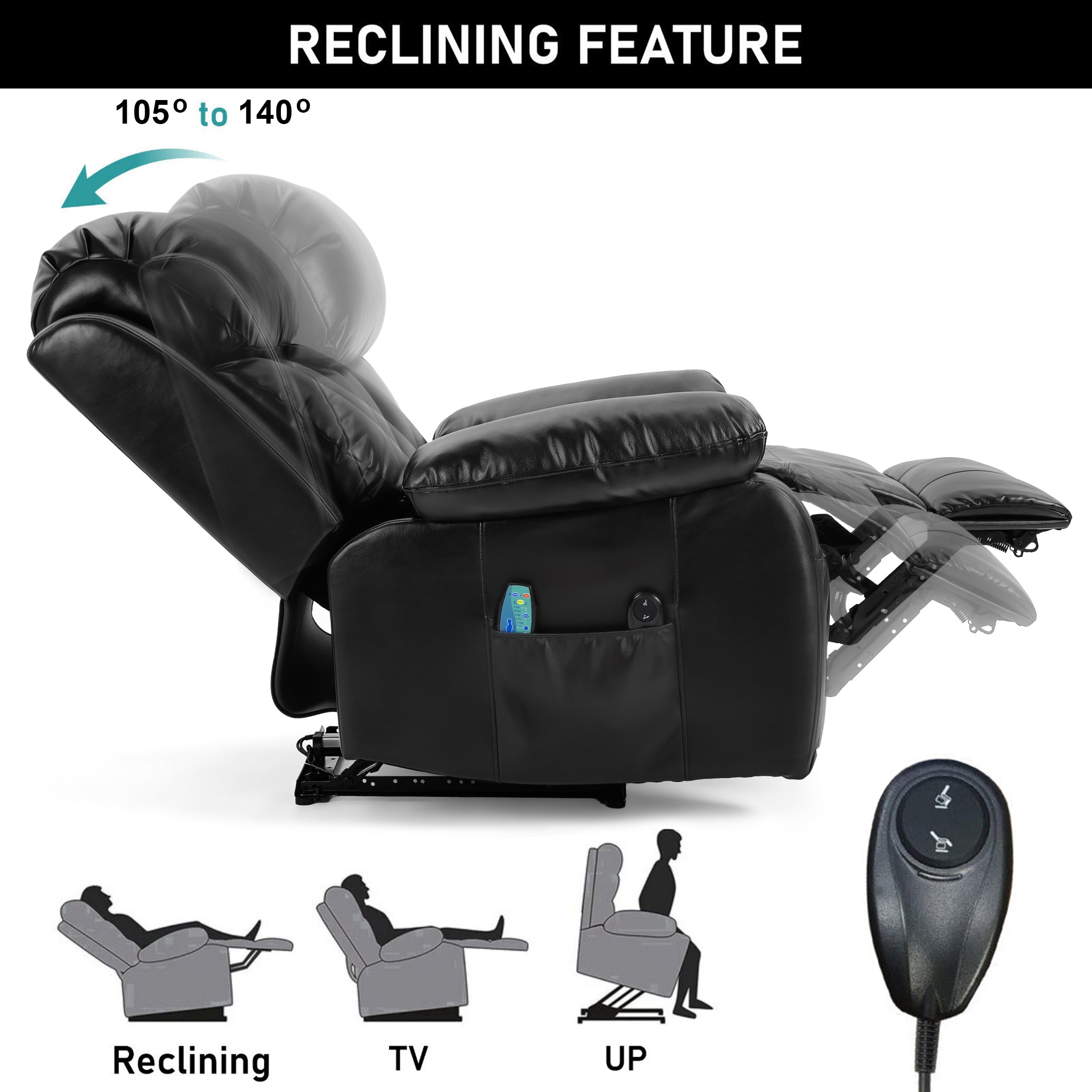 Entspannender Massage-Sessel mit Lift-Funktion für ultimativen Komfort. 3