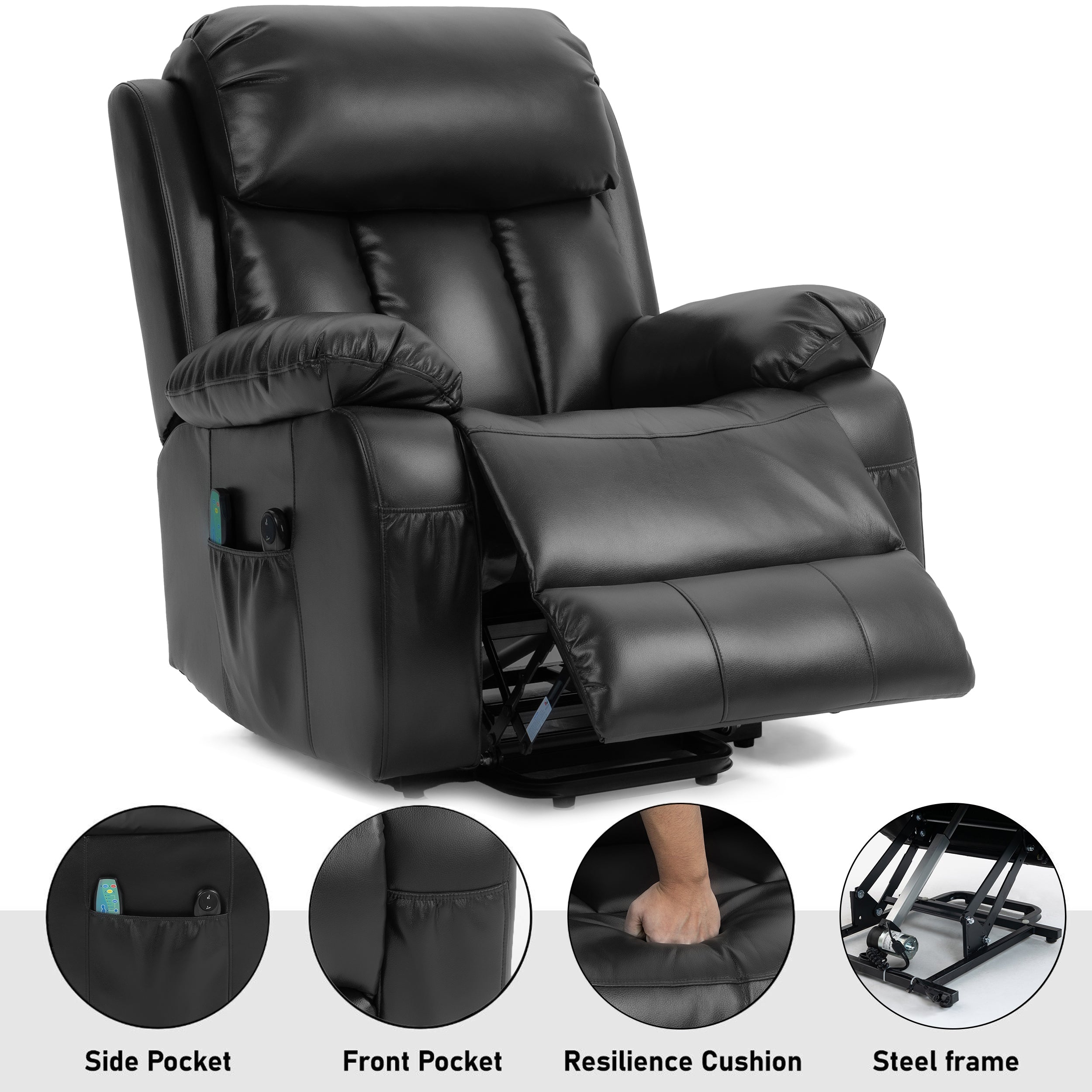 Entspannender Massage-Sessel mit Lift-Funktion für ultimativen Komfort. 4