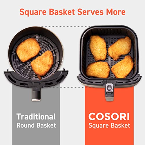 COSORI Heißluftfritteuse 5,5L in Schwarz, energieeffizient und vielseitig. 8