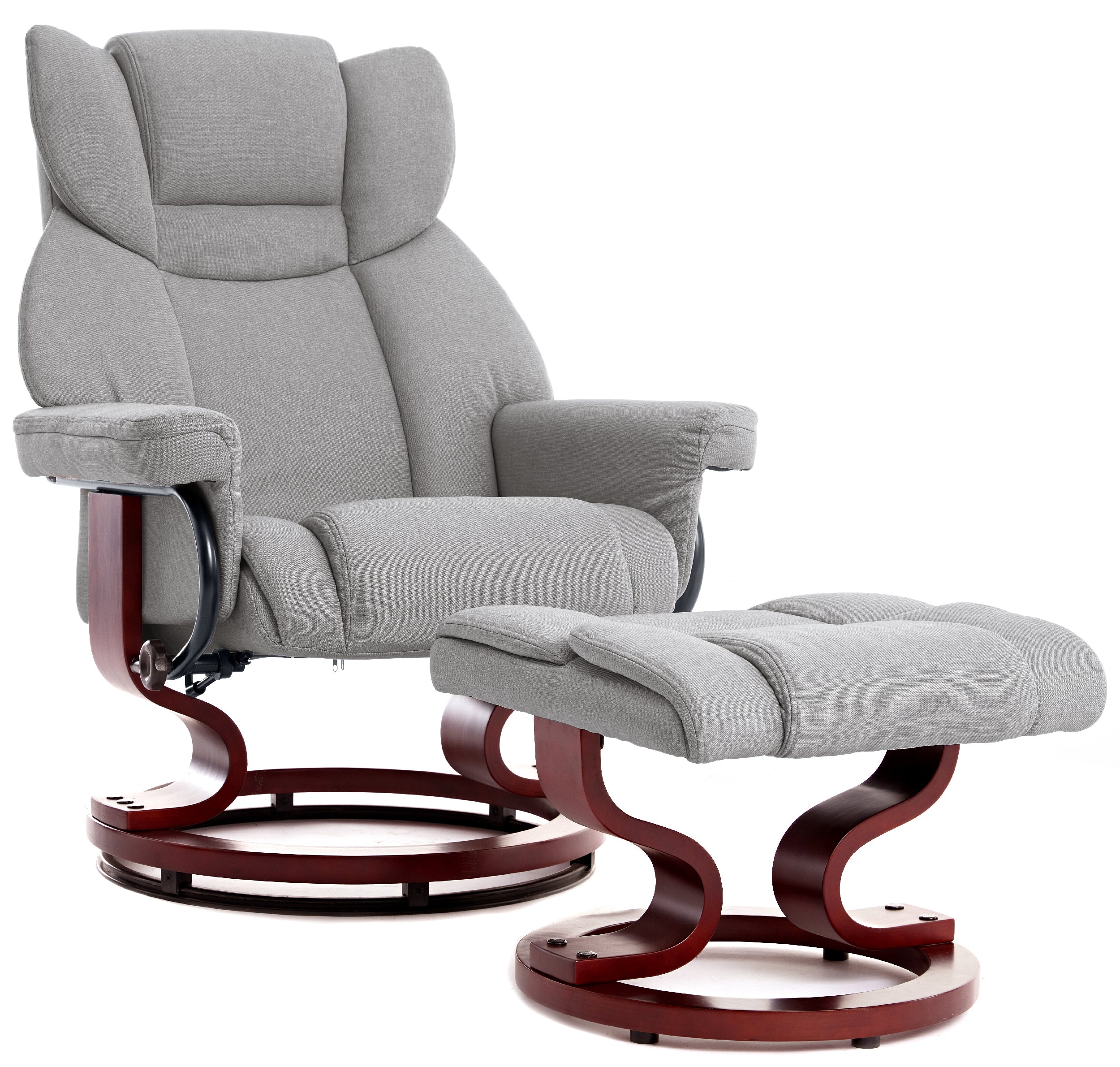 Ergonomischer Relaxsessel mit Fußhocker in Schwarz
