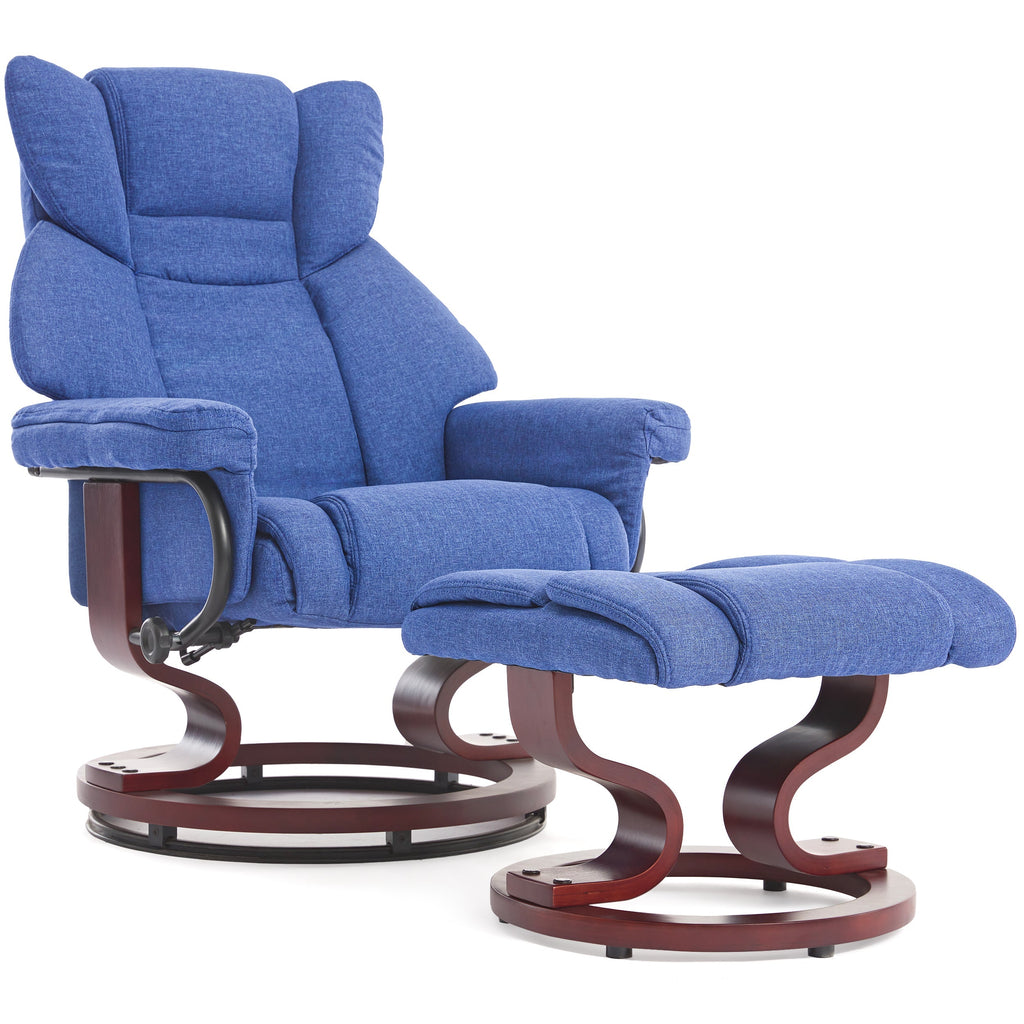 Ergonomischer Relaxsessel mit Fußhocker in Schwarz 11