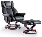 Ergonomischer Relaxsessel mit Fußhocker in Schwarz 12