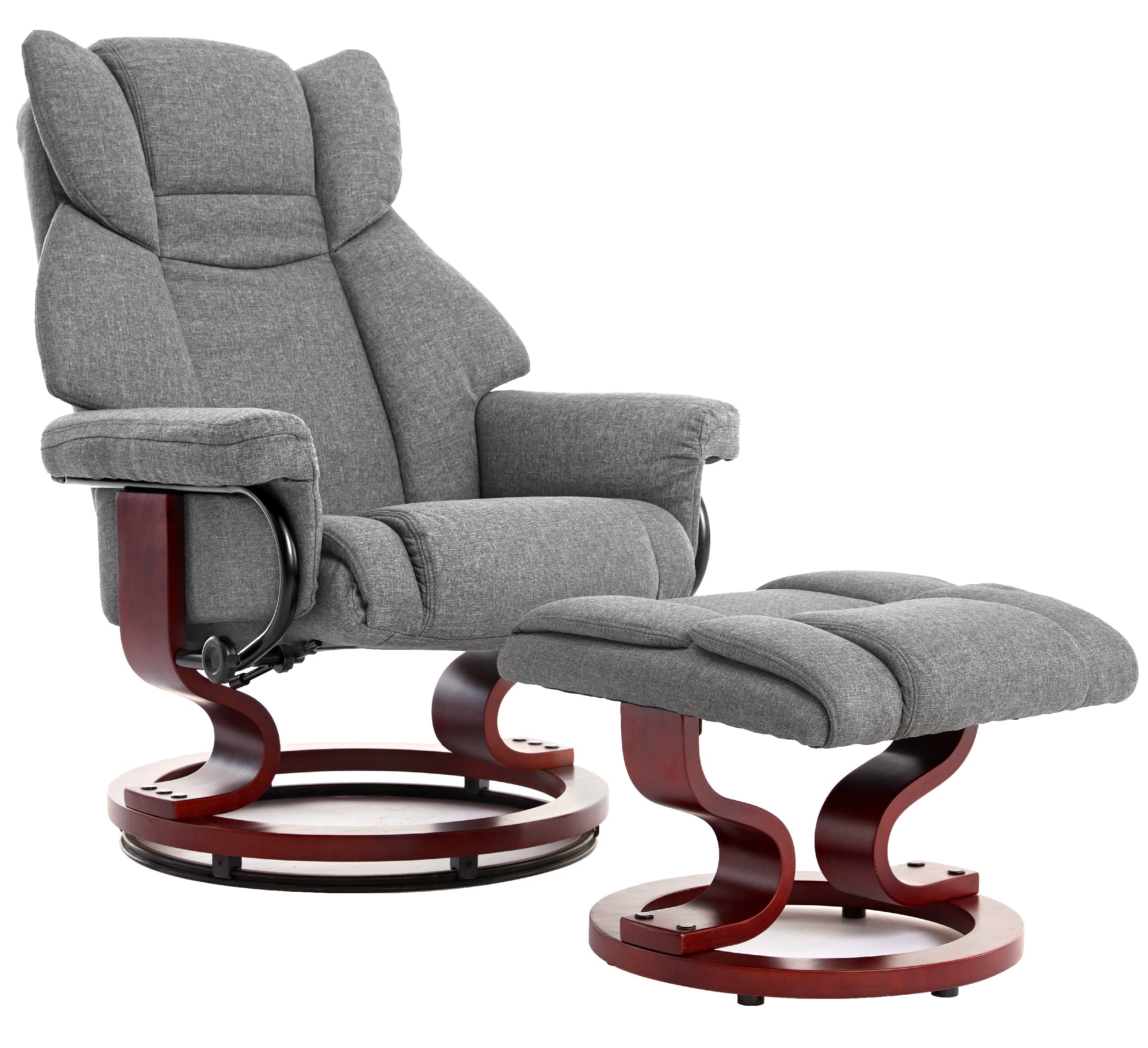 Ergonomischer Relaxsessel mit Fußhocker in Schwarz 14