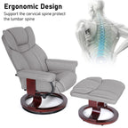 Ergonomischer Relaxsessel mit Fußhocker in Schwarz 2