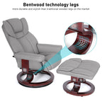 Ergonomischer Relaxsessel mit Fußhocker in Schwarz 3