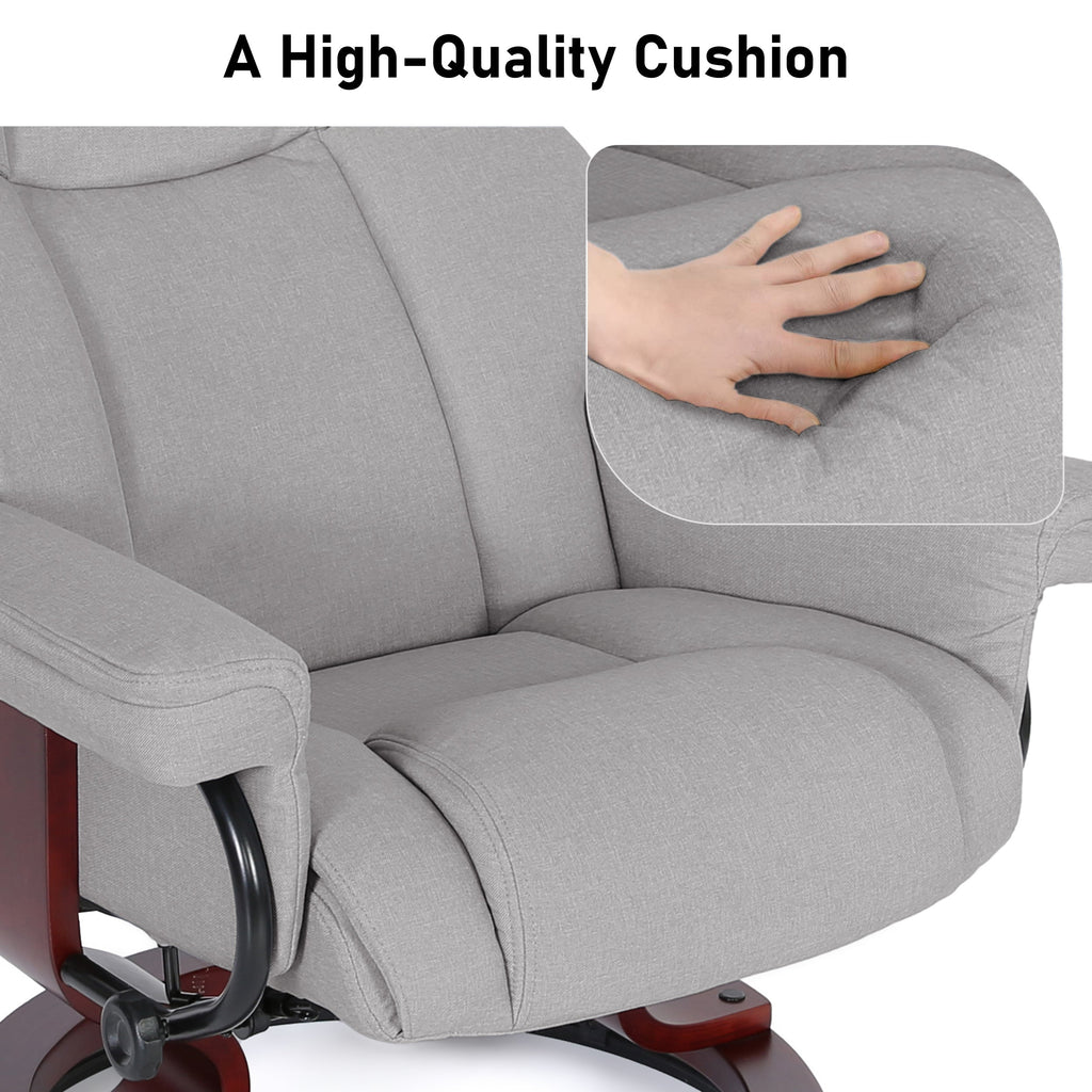 Ergonomischer Relaxsessel mit Fußhocker in Schwarz 4